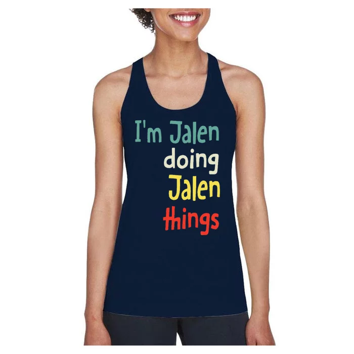 Jalen Name Cute Personalized Gift Women's Racerback Tank