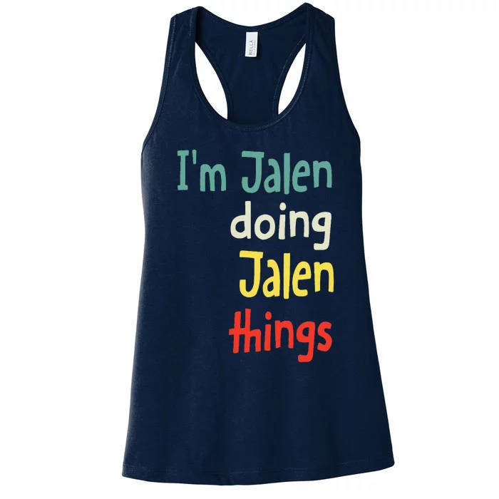 Jalen Name Cute Personalized Gift Women's Racerback Tank