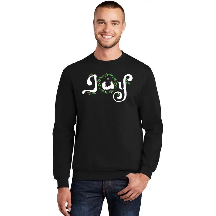 Joy Nativity Christmas Jesus Manger Christian Christmas Tall Sweatshirt