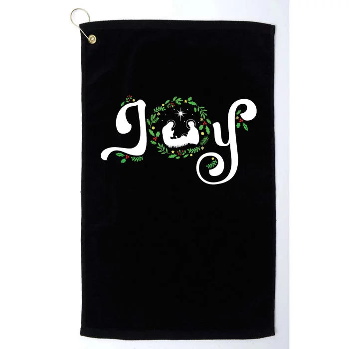 Joy Nativity Christmas Jesus Manger Christian Christmas Platinum Collection Golf Towel