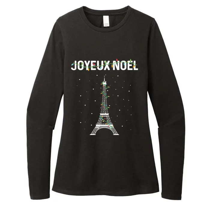 Joyeux Noel French Paris Eiffel Tower Christmas Cute Gift Womens CVC Long Sleeve Shirt