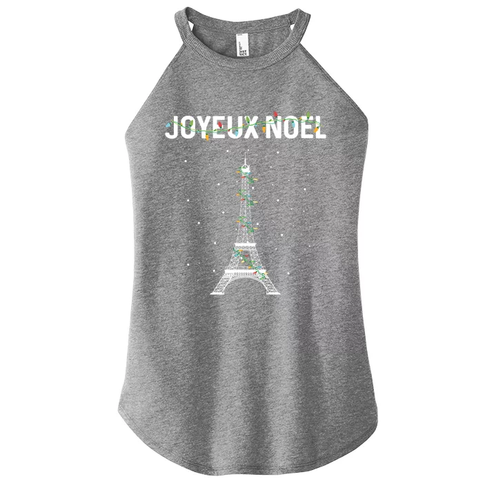 Joyeux Noel French Paris Eiffel Tower Christmas Cute Gift Women’s Perfect Tri Rocker Tank