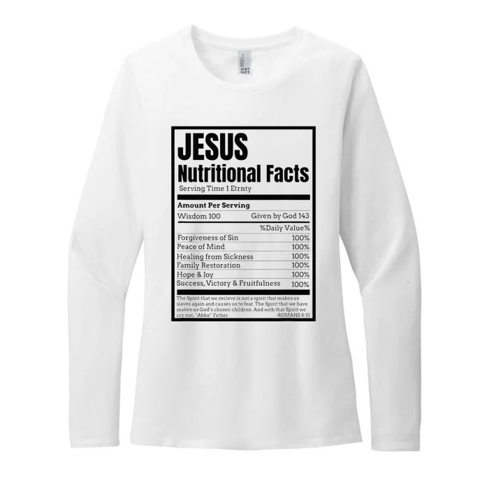 Jesus Nutrition Facts Idea Womens CVC Long Sleeve Shirt