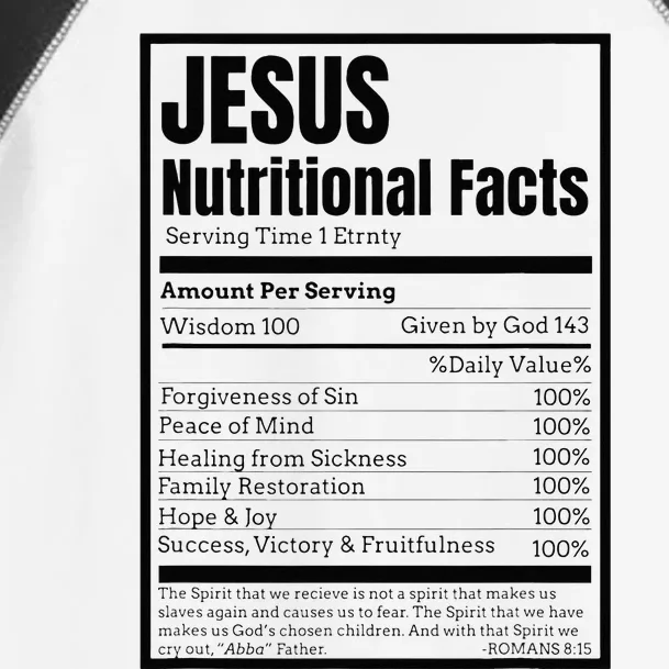 Jesus Nutrition Facts Idea Toddler Fine Jersey T-Shirt