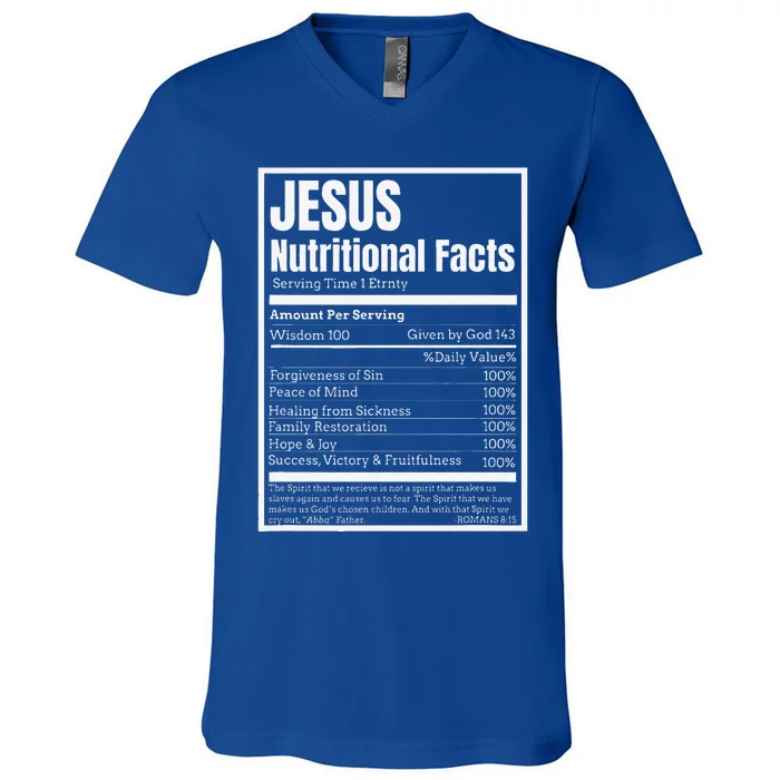 Jesus Nutritional Facts Perfect Idea V-Neck T-Shirt