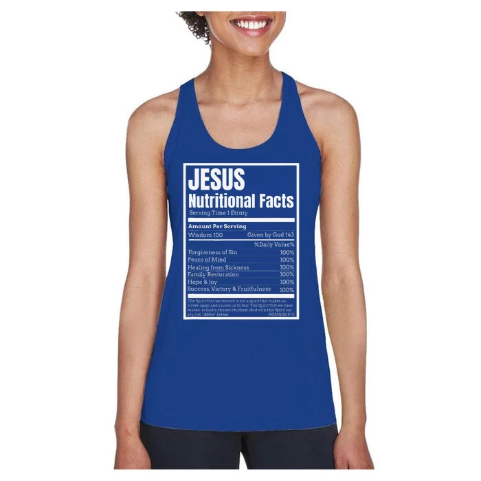 Jesus Nutritional Facts Perfect Idea Women's Racerback Tank