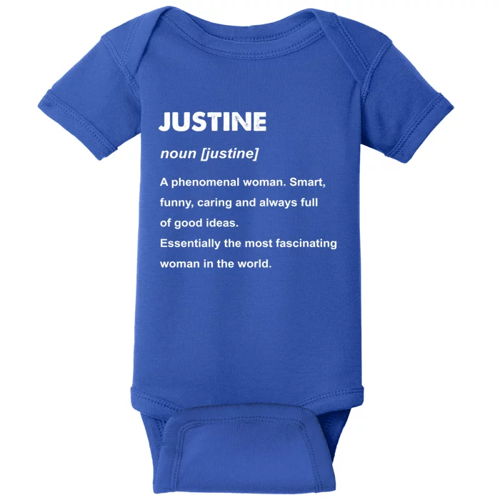 Justine Name Gift Baby Bodysuit