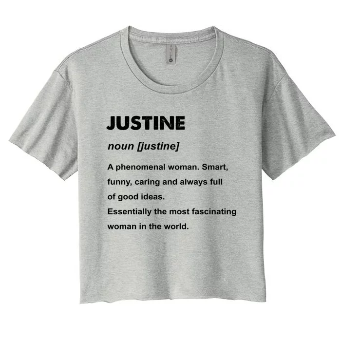 Justine Name Gift Women's Crop Top Tee