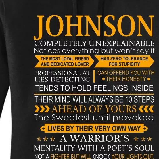 Johnson Name Gift Funny Johnson Women's Pullover Hoodie