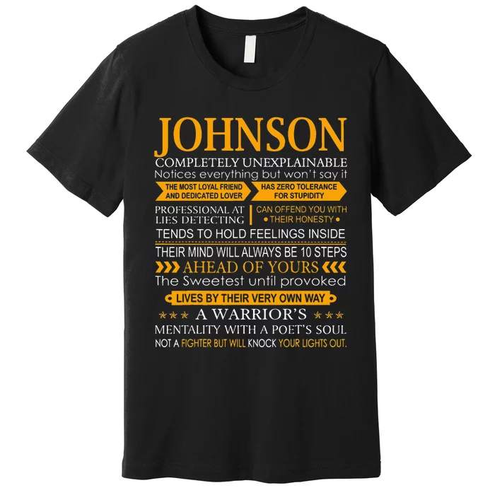 Johnson Name Gift Funny Johnson Premium T-Shirt