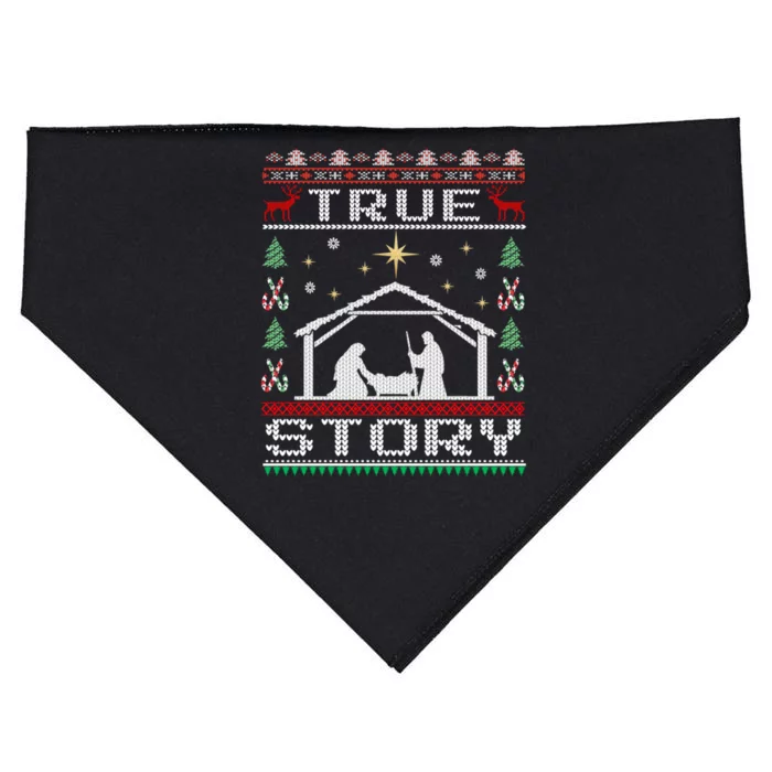 Jesus Nativity Ger Story Holiday Ugly Christmas Gift USA-Made Doggie Bandana