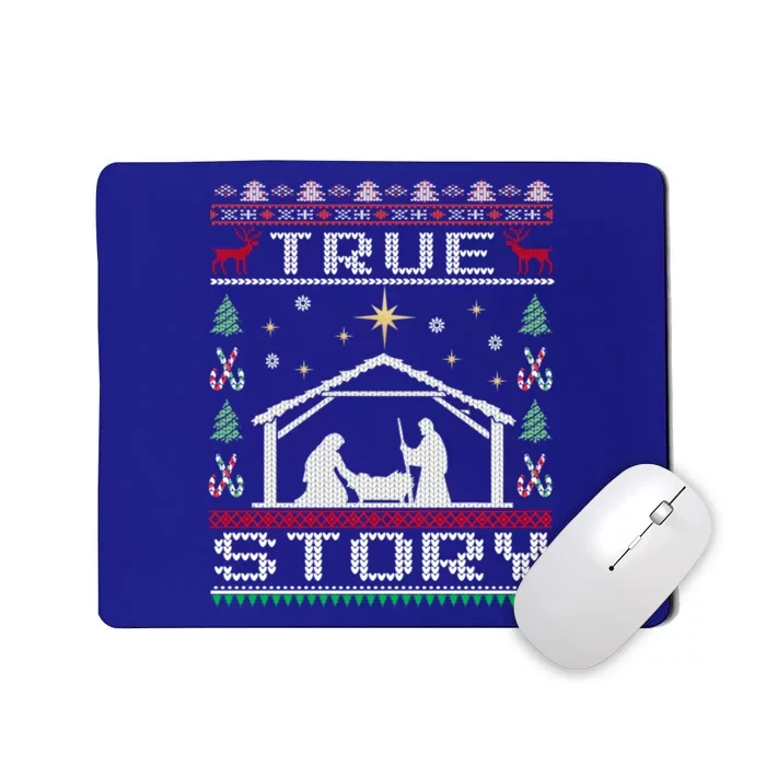 Jesus Nativity Ger Story Holiday Ugly Christmas Gift Mousepad