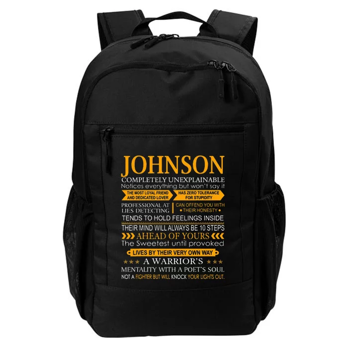 Johnson Name Gift Funny Johnson Daily Commute Backpack