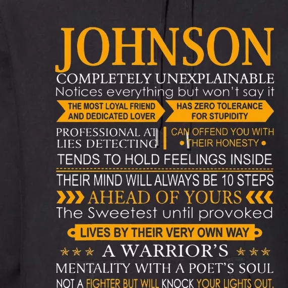 Johnson Name Gift Funny Johnson Premium Hoodie