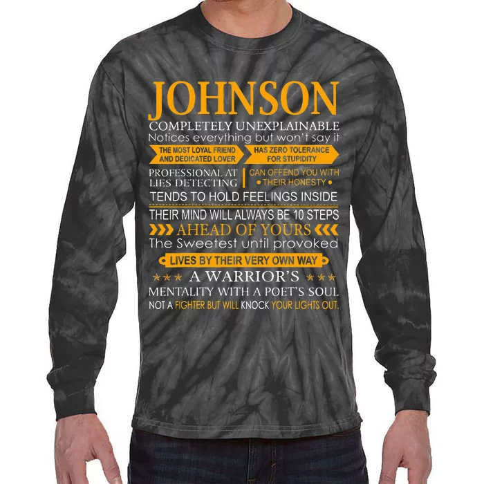 Johnson Name Gift Funny Johnson Tie-Dye Long Sleeve Shirt