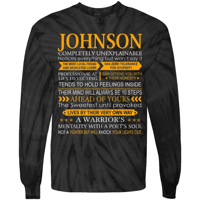 Johnson Name Gift Funny Johnson Tie-Dye Long Sleeve Shirt