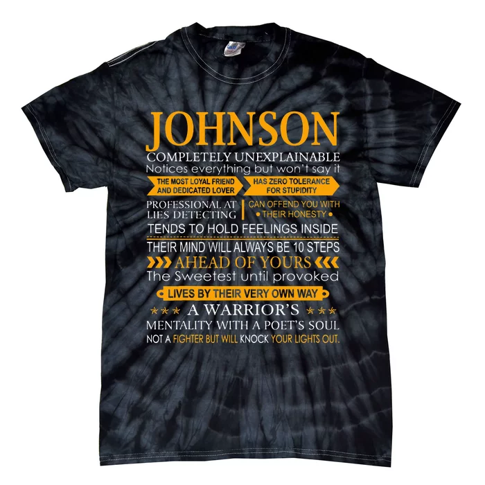 Johnson Name Gift Funny Johnson Tie-Dye T-Shirt