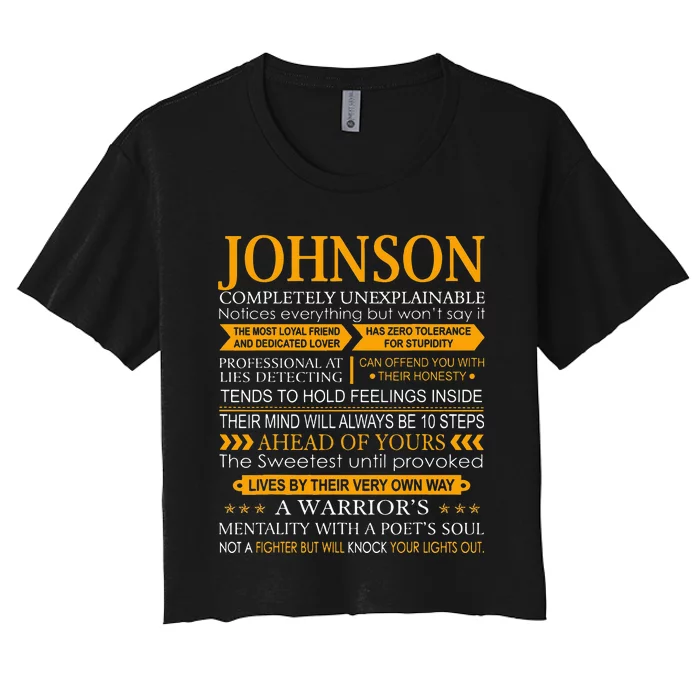 Johnson Name Gift Funny Johnson Women's Crop Top Tee