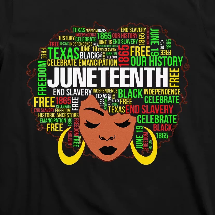 Juneteenth Natural Hair Black History Afro  Apparel T-Shirt