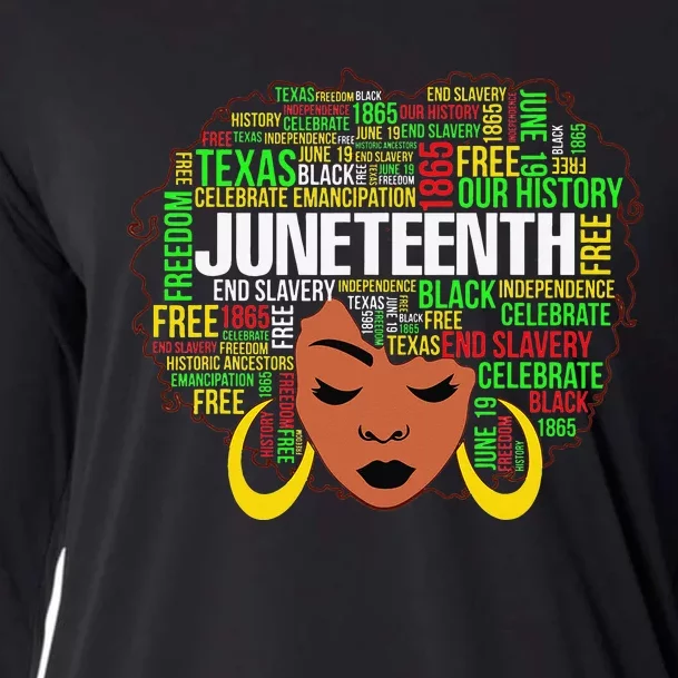 Juneteenth Natural Hair Black History Afro  Apparel Cooling Performance Long Sleeve Crew