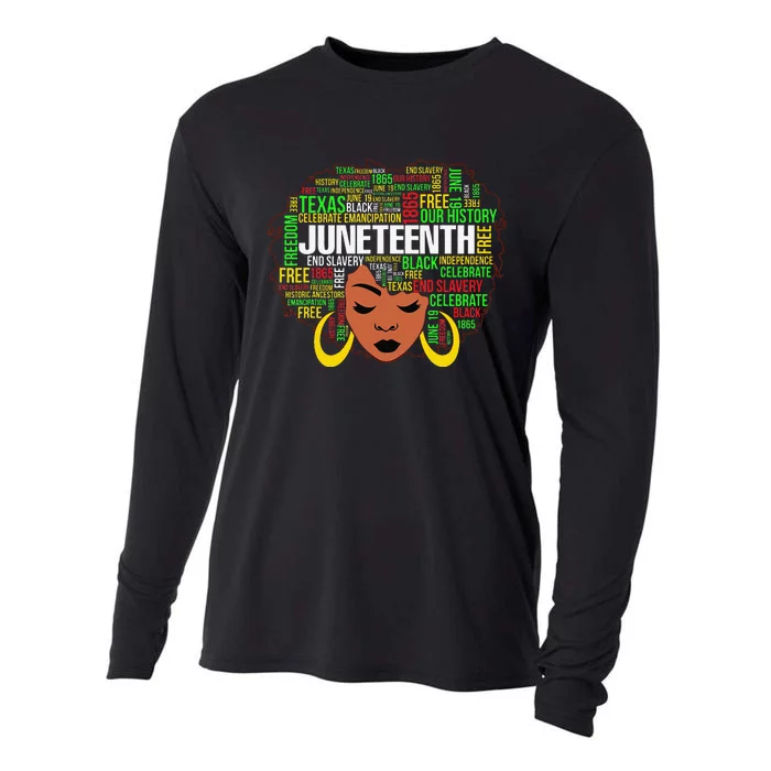 Juneteenth Natural Hair Black History Afro  Apparel Cooling Performance Long Sleeve Crew