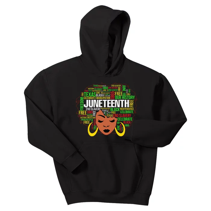 Juneteenth Natural Hair Black History Afro  Apparel Kids Hoodie