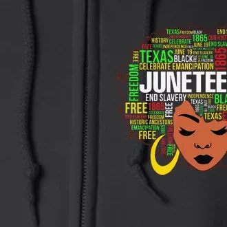 Juneteenth Natural Hair Black History Afro  Apparel Full Zip Hoodie