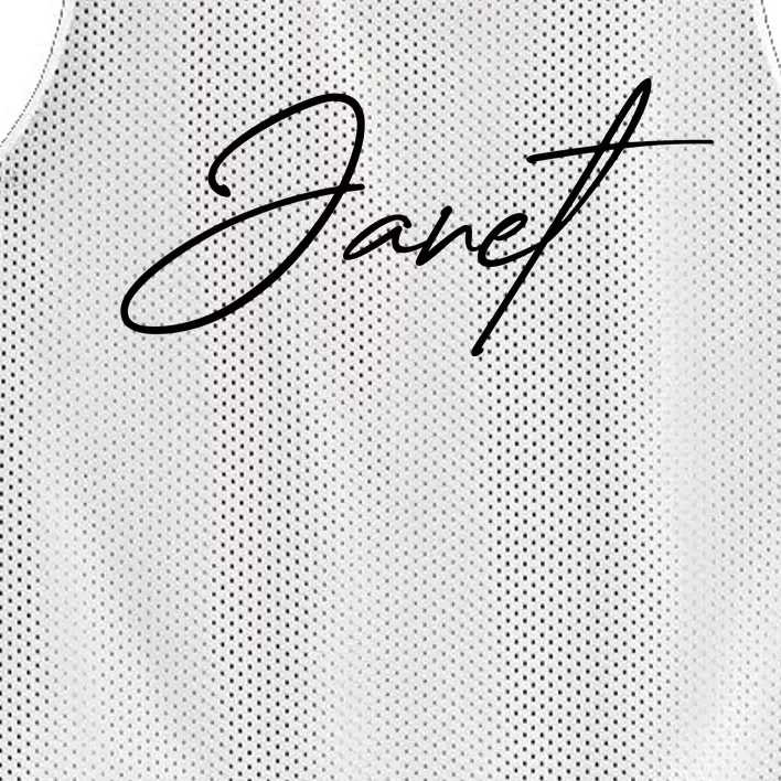 Janet Name In Script Lettering Mesh Reversible Basketball Jersey Tank