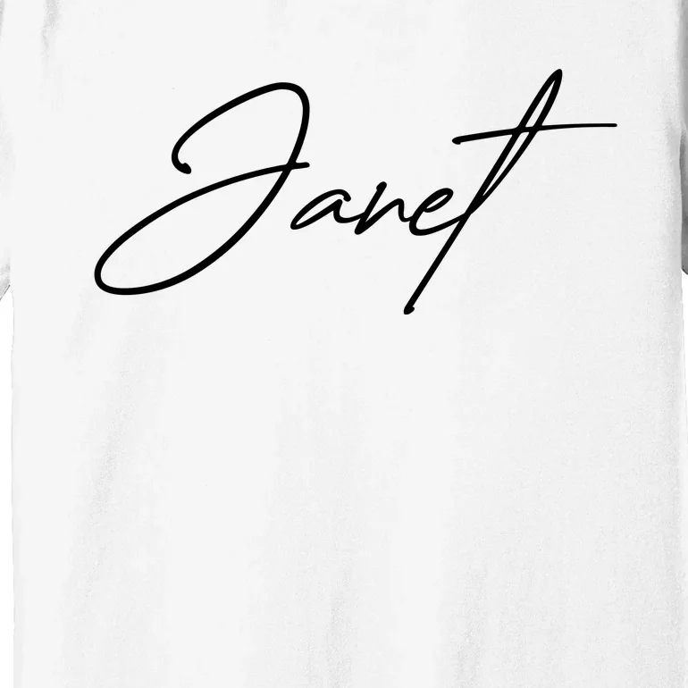 Janet Name In Script Lettering Premium T-Shirt