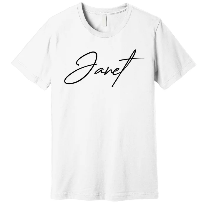 Janet Name In Script Lettering Premium T-Shirt