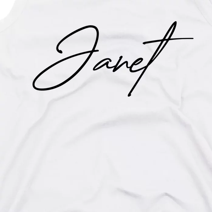 Janet Name In Script Lettering Tank Top