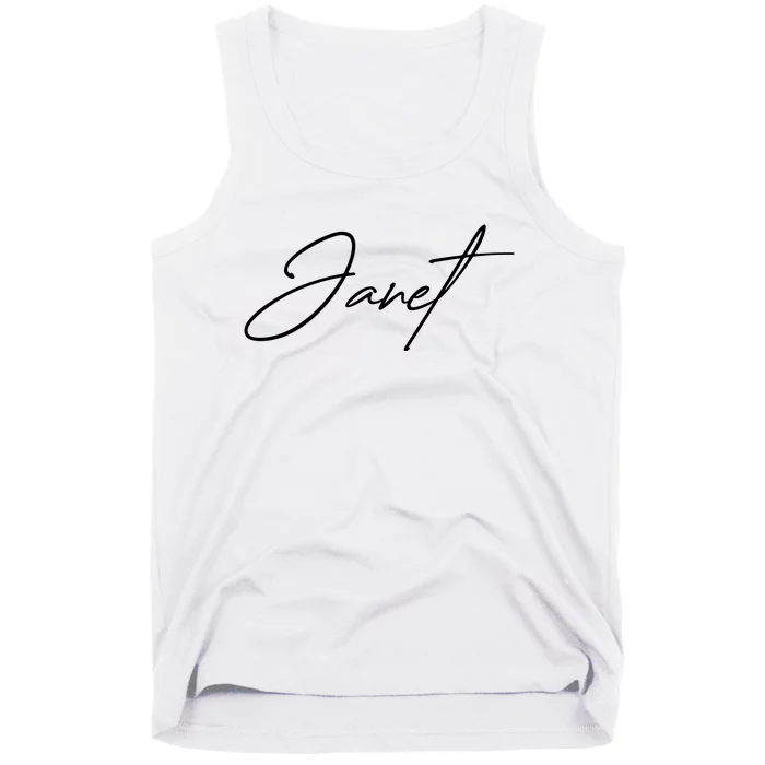 Janet Name In Script Lettering Tank Top