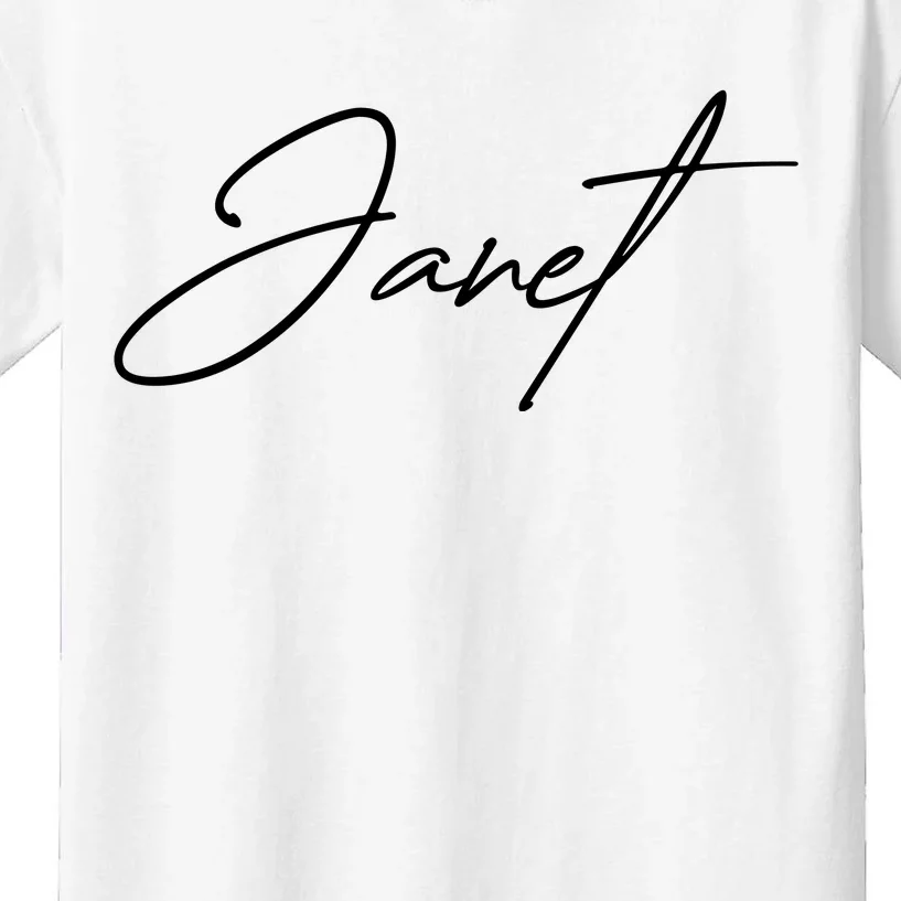 Janet Name In Script Lettering Kids T-Shirt