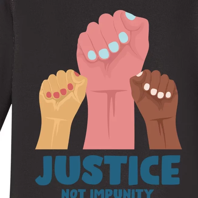 Justice Not Impunity Baby Long Sleeve Bodysuit