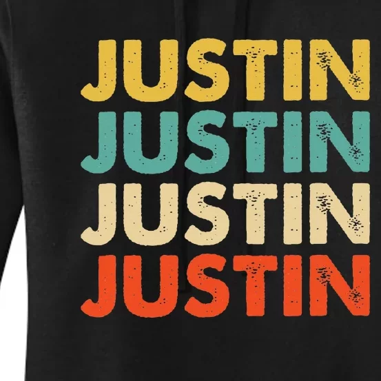 Justin Name Women's Pullover Hoodie