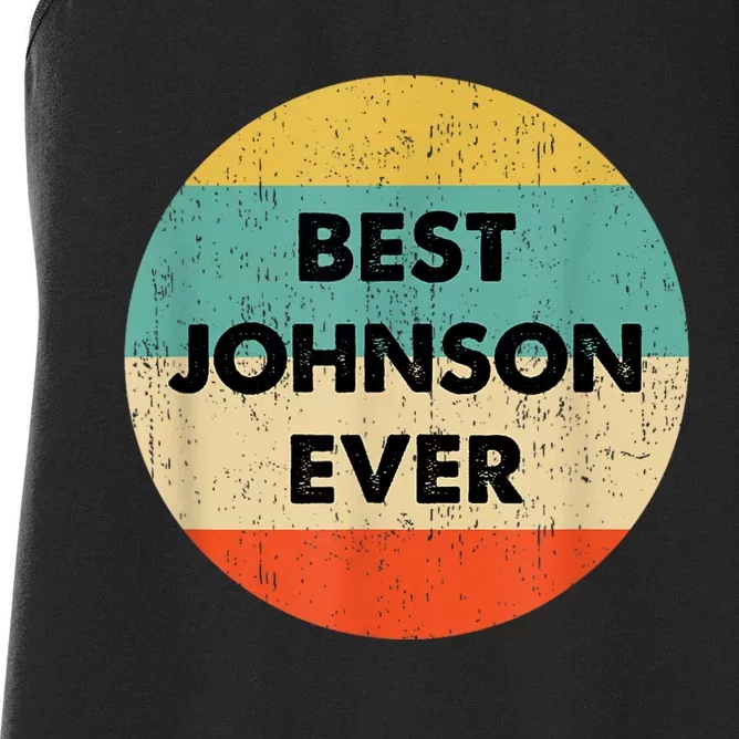 Johnson Name Women's Racerback Tank