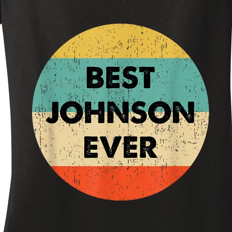 Johnson Name Women's V-Neck T-Shirt