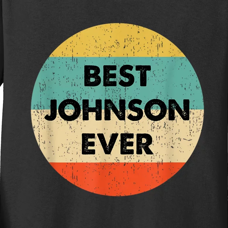 Johnson Name Kids Long Sleeve Shirt