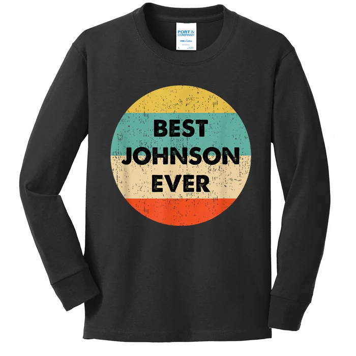 Johnson Name Kids Long Sleeve Shirt