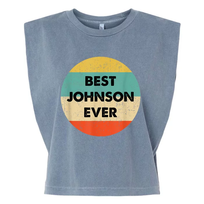 Johnson Name Garment-Dyed Women's Muscle Tee