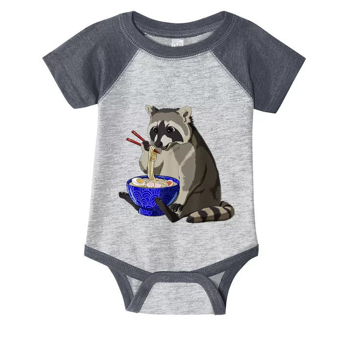 Japanese Noodles Kawaii Ramen Bowl Funny Raccoon Infant Baby Jersey Bodysuit