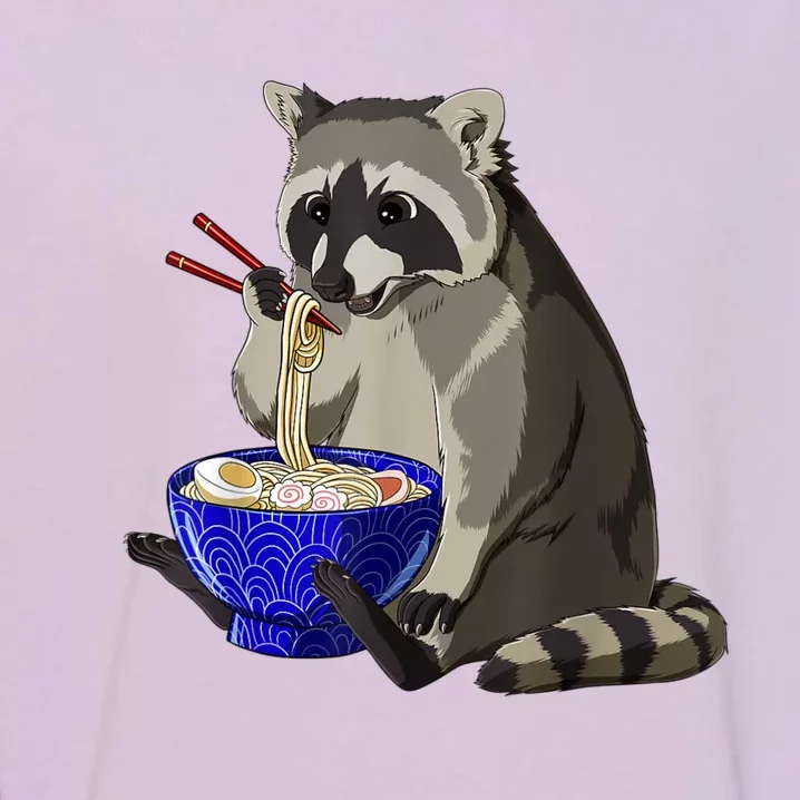 Japanese Noodles Kawaii Ramen Bowl Funny Raccoon Garment-Dyed Sweatshirt