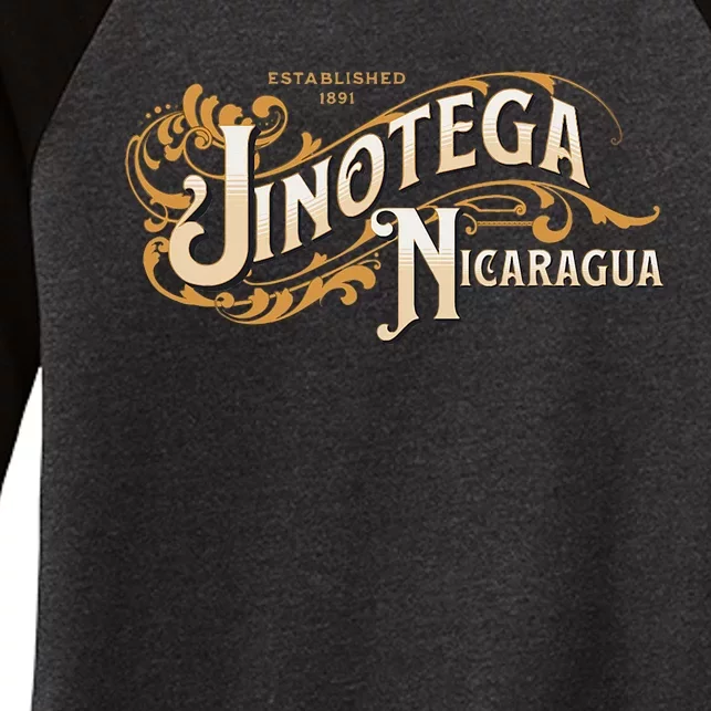 Jinotega Nicaragua Map Artesania Arte Nica Craft Souvenirs Women's Tri-Blend 3/4-Sleeve Raglan Shirt