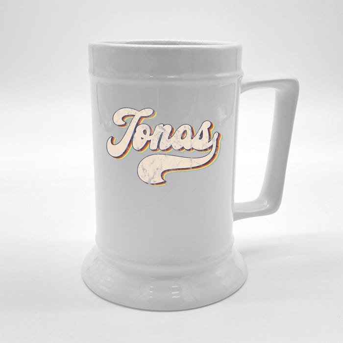 Jonas Name Personalized Vintage Retro Front & Back Beer Stein