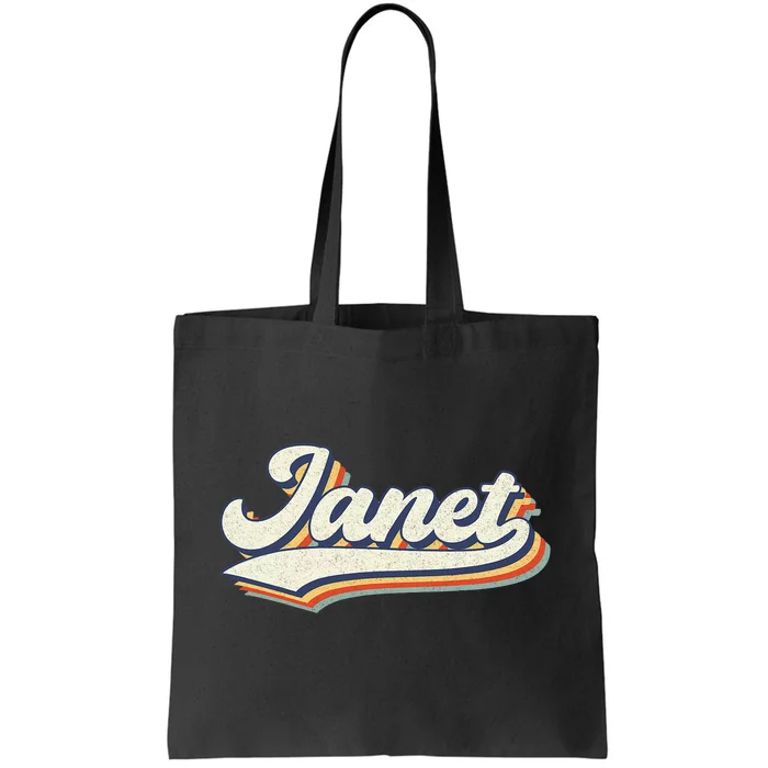 Janet Name Personalized Vintage Retro Janet Sport Name Tote Bag