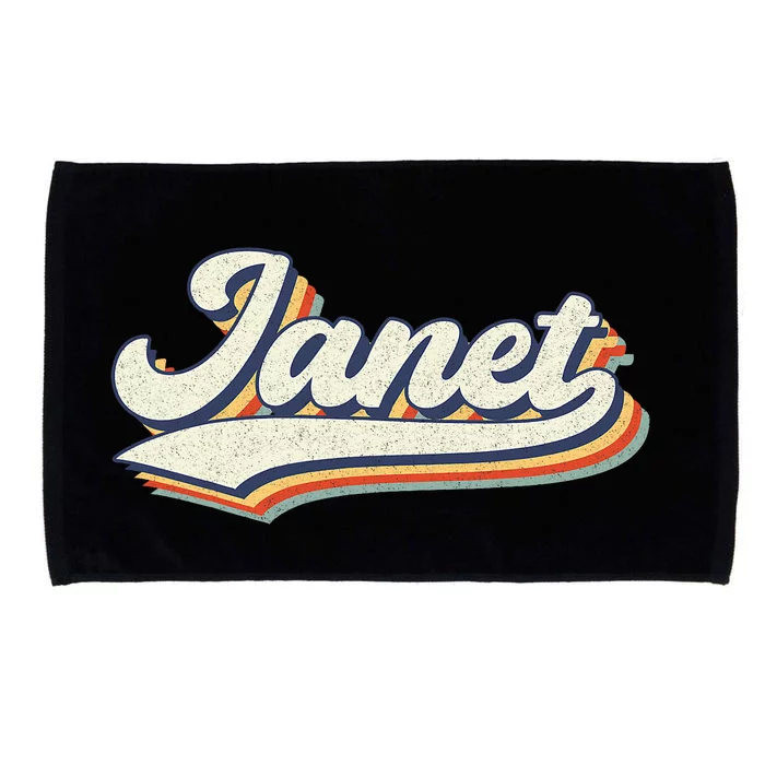 Janet Name Personalized Vintage Retro Janet Sport Name Microfiber Hand Towel