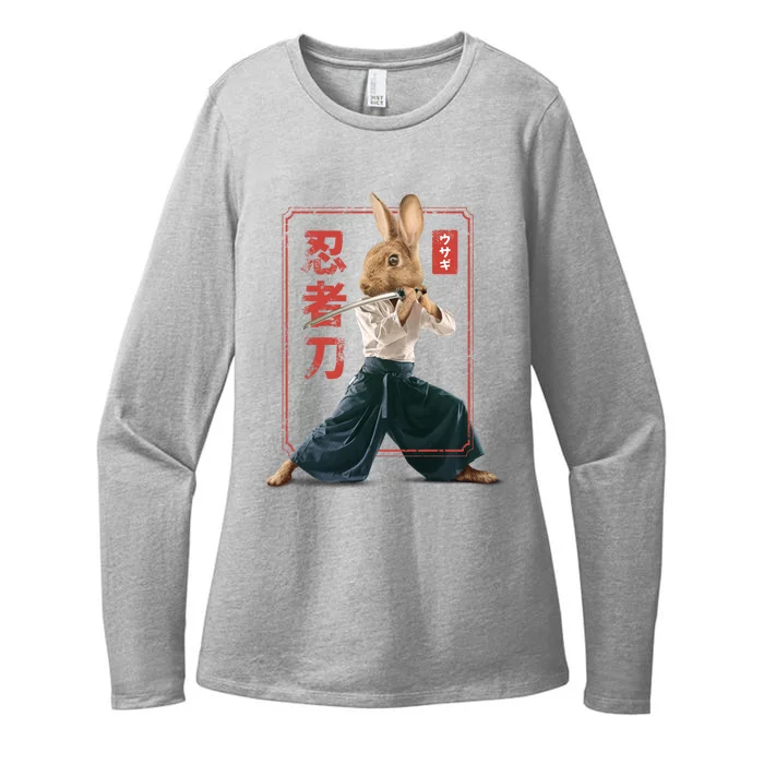 Japanese Ninja Rabbit Womens CVC Long Sleeve Shirt