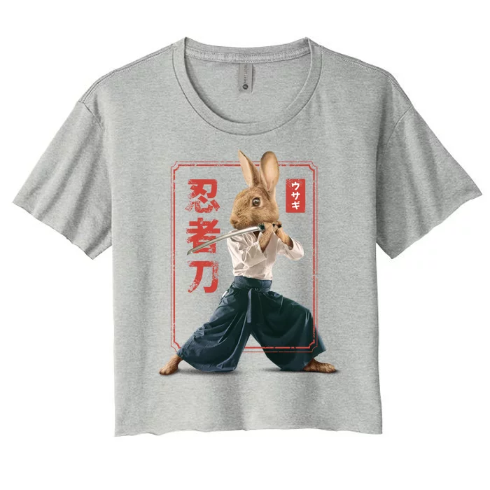 Japanese Ninja Rabbit Women's Crop Top Tee