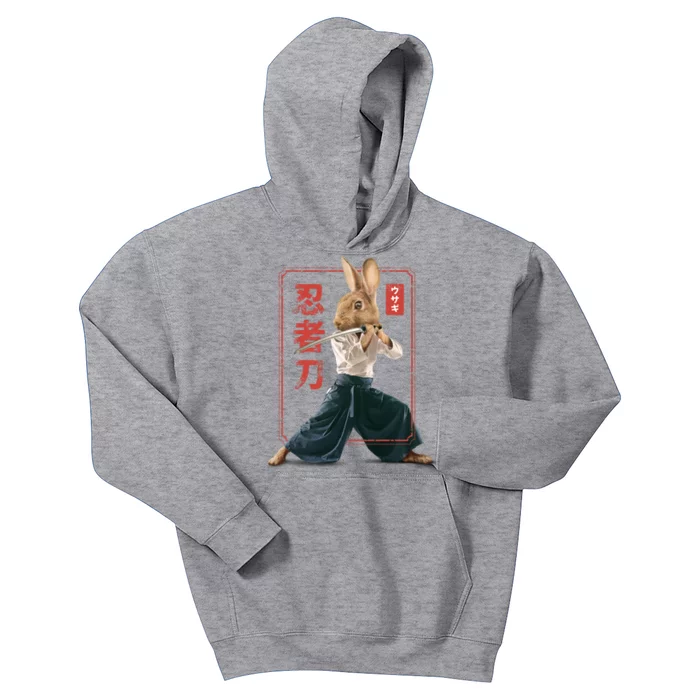 Japanese Ninja Rabbit Kids Hoodie