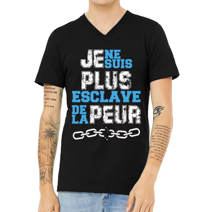 Je Ne Suis Plus Esclave V-Neck T-Shirt